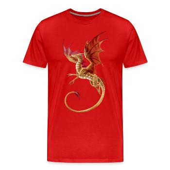 Goldener Drache - Männer Premium Bio T-Shirt - Rot - Vorne - Damien (186cm)