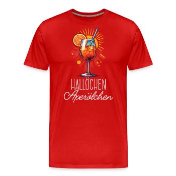 Hallöchen Aperölchen Cocktail Sommerparty Shirt - Männer Premium Bio T-Shirt - Rot - Vorne - Damien (186cm)
