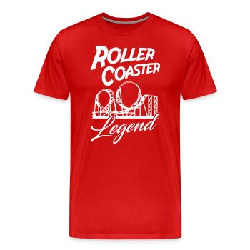 Roller Coaster Legend - Männer Premium Bio T-Shirt - Rot - Vorne - Damien (186cm)