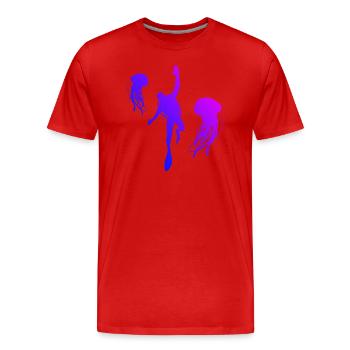 Scuba Diver Plongeur Plongée Libre - T-shirt bio Premium Homme - rouge - Devant - Damien (186cm)