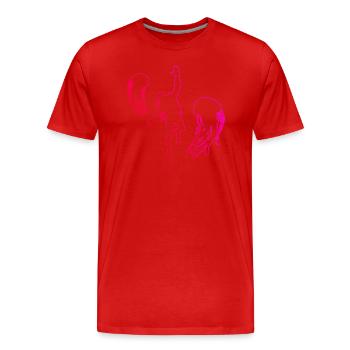 Divers Men Free Dive Diving Scuba Diver - Men's Premium Organic T-Shirt - red - Front - Damien (186cm)