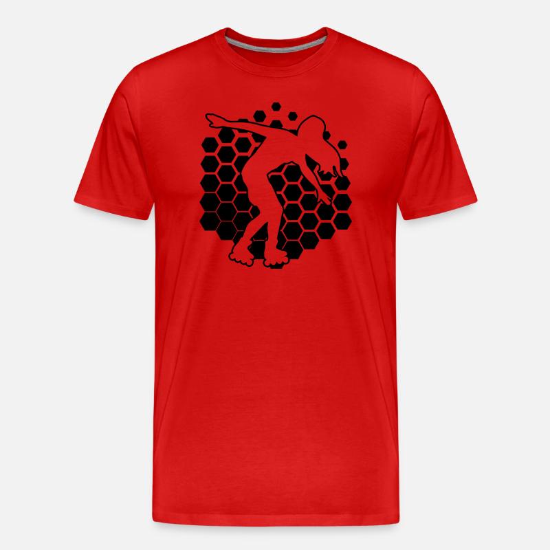 Rollerskaten Rollschuh Rollerskate Roller Skating - Männer Premium Bio T-Shirt - Rot