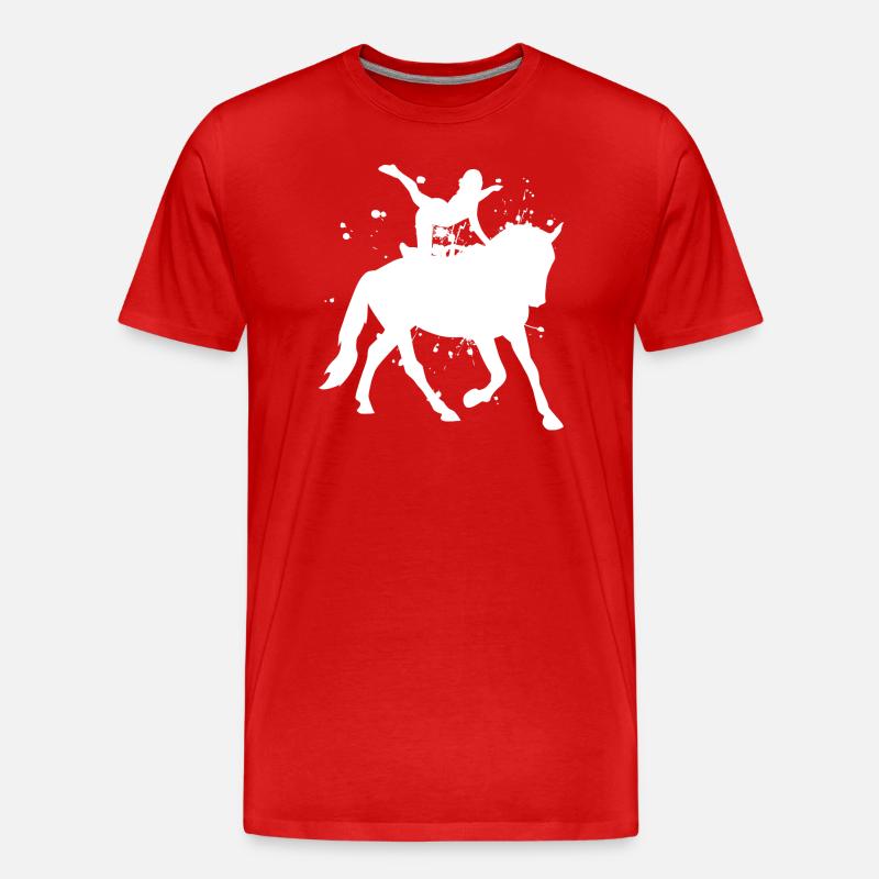Pferdegymnastik Pferdeperformance Teamvoltigieren - Männer Premium Bio T-Shirt - Rot