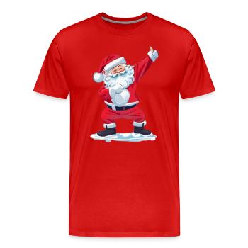 funny santa claus dab - T-shirt bio Premium Homme - rouge - Devant - Damien (186cm)