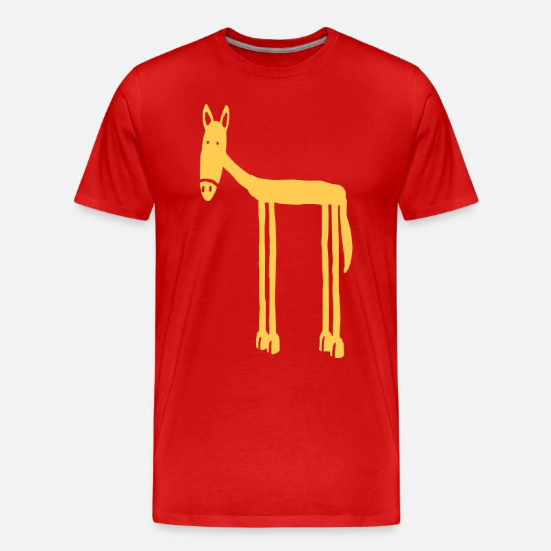Pferd - Männer Premium Bio T-Shirt - Rot