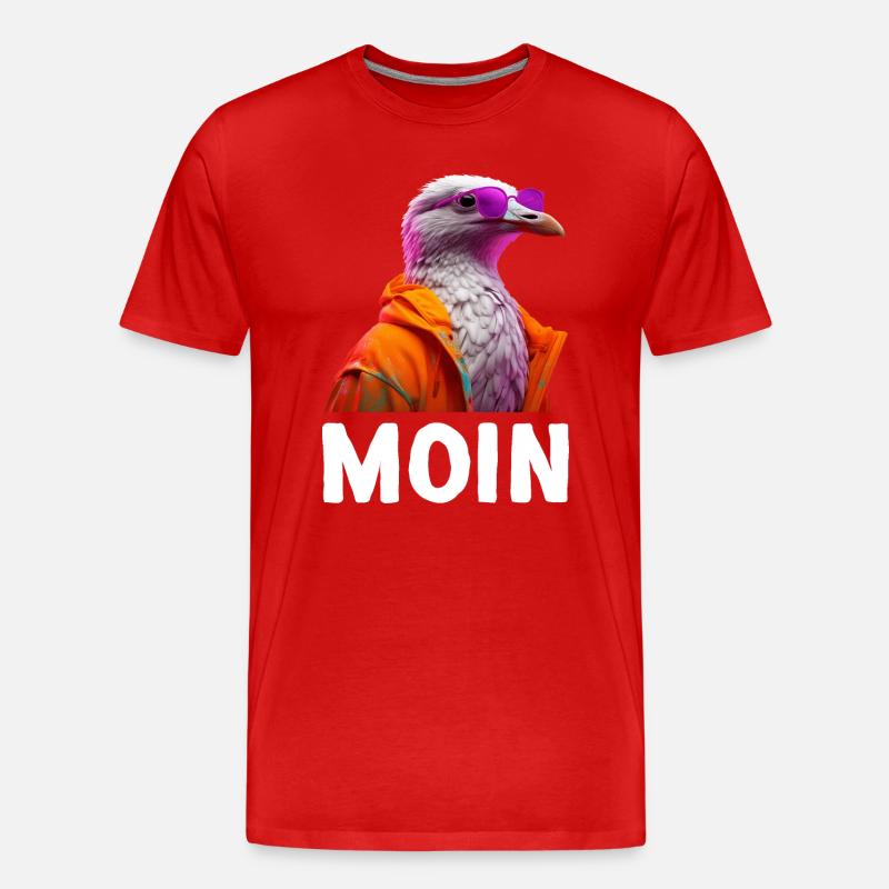 Möwe mit Sonnenbrille Moin Coole Möwen Seevogel - Männer Premium Bio T-Shirt - Rot