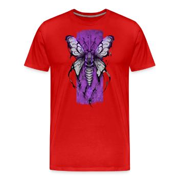 Enchanting Nocturne: Mystical Moth - Men's Premium Organic T-Shirt - red - Front - Damien (186cm)