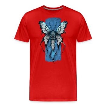 Enchanting Nocturne: Mystical Moth - Men's Premium Organic T-Shirt - red - Front - Damien (186cm)