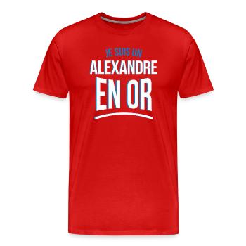 je suis un Alexandre en or cadeau idée humour - T-shirt bio Premium Homme - rouge - Devant - Damien (186cm)