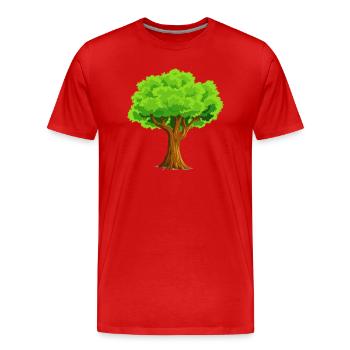 baum tree baumstamm wald forest woods33 - Männer Premium Bio T-Shirt - Rot - Vorne - Damien (186cm)