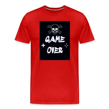 Game Over - Männer Premium Bio T-Shirt - Rot - Vorne - Damien (186cm)