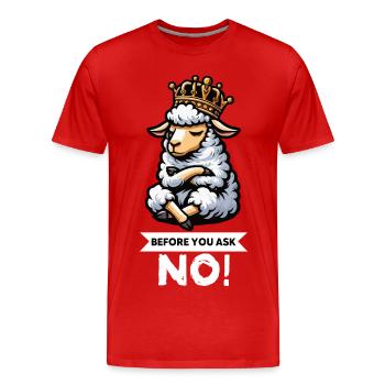 Before You Ask Schaf Schafe Schäfer Schafhalter  - Männer Premium Bio T-Shirt - Rot - Vorne - Damien (186cm)