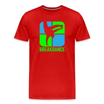 Breakdance - Männer Premium Bio T-Shirt - Rot - Vorne - Damien (186cm)