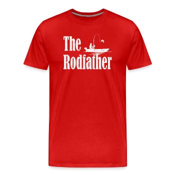 T-shirt graphique Rodfather Pêcheur - T-shirt bio Premium Homme - rouge - Devant - Damien (186cm)
