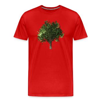 forest woods woodland wald tree baumstamm175 - Männer Premium Bio T-Shirt - Rot - Vorne - Damien (186cm)