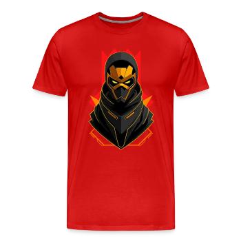 Goldener Roboter - Männer Premium Bio T-Shirt - Rot - Vorne - Damien (186cm)