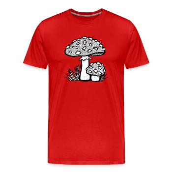 champignons champignons vegetables113 veggie veggie champignons - T-shirt bio Premium Homme - rouge - Devant - Damien (186cm)