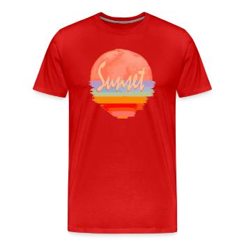 Sunset - Men's Premium Organic T-Shirt - red - Front - Damien (186cm)