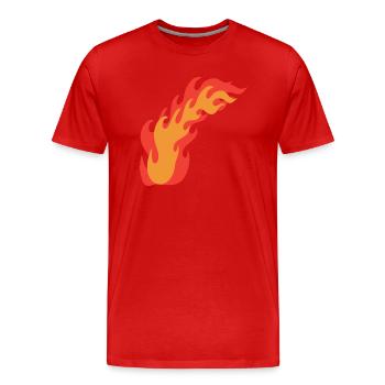 Flammes de feu - T-shirt bio Premium Homme - rouge - Devant - Damien (186cm)