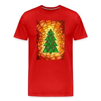 Christmas tree in Tiffany style - Men's Premium Organic T-Shirt - red - Front - Damien (186cm)