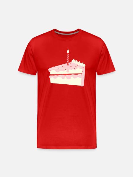 Birthday Cake - Männer Premium Bio T-Shirt - Rot