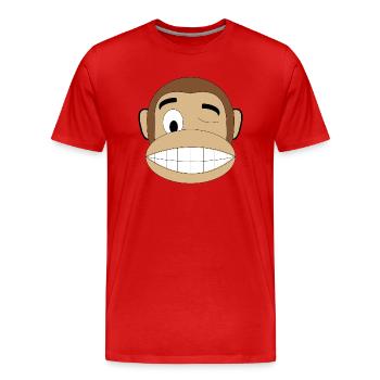 singe zwinker - T-shirt bio Premium Homme - rouge - Devant - Damien (186cm)
