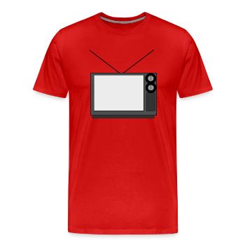 monitor television fernseher tv flatscreen compute - Männer Premium Bio T-Shirt - Rot - Vorne - Damien (186cm)