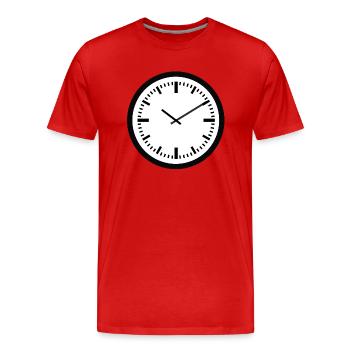 horloge montre clock time hourglass sanduhr76 - T-shirt bio Premium Homme - rouge - Devant - Damien (186cm)
