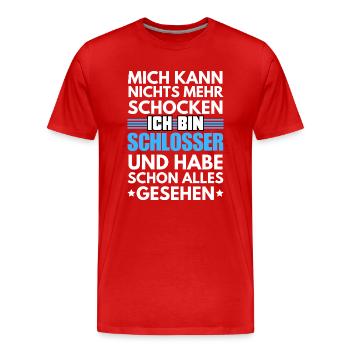 Serrure antichoc - T-shirt bio Premium Homme - rouge - Devant - Damien (186cm)
