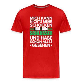 Serrure antichoc - T-shirt bio Premium Homme - rouge - Devant - Damien (186cm)