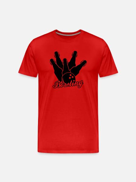 Bier Bowling einfarbig - Männer Premium Bio T-Shirt - Rot