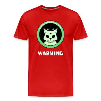 Avertissement! Alien déguisé en chat - T-shirt bio Premium Homme - rouge - Devant - Damien (186cm)