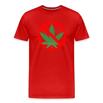 No to cannabis ban - Men's Premium Organic T-Shirt - red - Front - Damien (186cm)