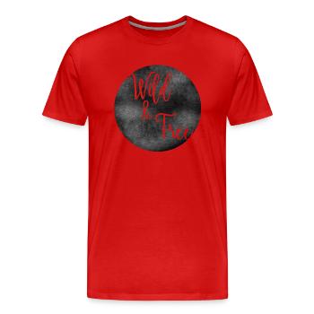 Wild and Free Wild/frei - Männer Premium Bio T-Shirt - Rot - Vorne - Damien (186cm)