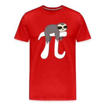 Math Paresseux Pi - T-shirt bio Premium Homme - rouge - Devant - Damien (186cm)