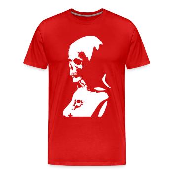 Nonne d’horreur non conventionnelle et audacieuse, occulte et - T-shirt bio Premium Homme - rouge - Devant - Damien (186cm)