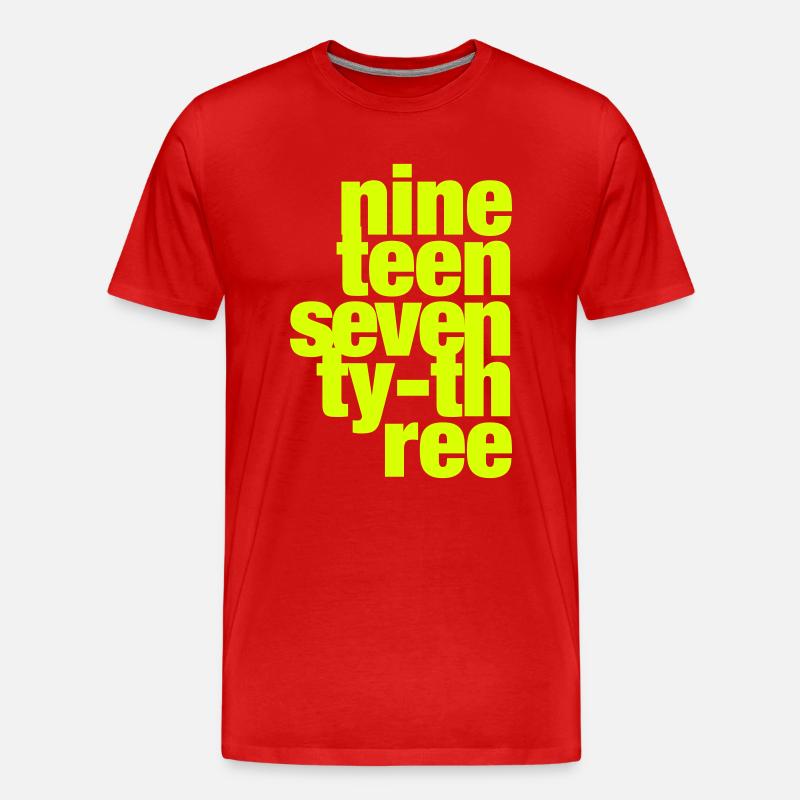 Neunzehndreiundsiebzig Text - Männer Premium Bio T-Shirt - Rot