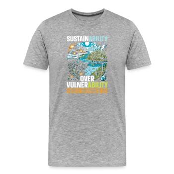 Earth Day, Environmentalists, World Environment Day - Men's Premium Organic T-Shirt - heather grey - Front - Damien (186cm)