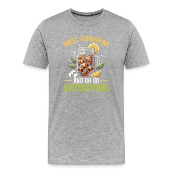 Süße Teetrinkerin, Südstaatlerin, Feinschmeckerin, - Männer Premium Bio T-Shirt - Grau meliert - Vorne - Damien (186cm)