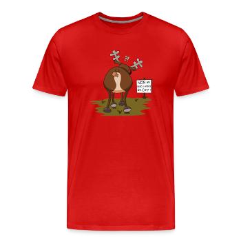 Gaz à effet de cerf - T-shirt bio Premium Homme - rouge - Devant - Damien (186cm)