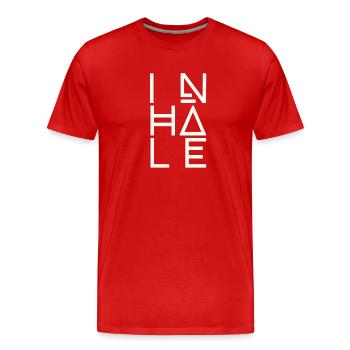 Atmen, Einatmen - Männer Premium Bio T-Shirt - Rot - Vorne - Damien (186cm)
