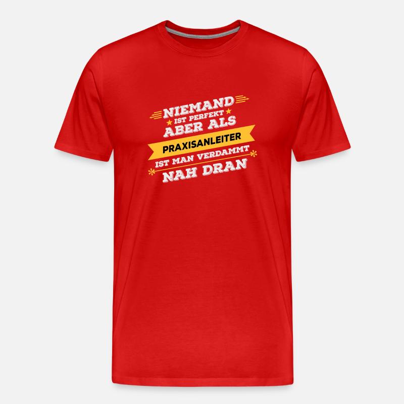 Praxisanleiter Beruf Geschenk - Männer Premium Bio T-Shirt - Rot