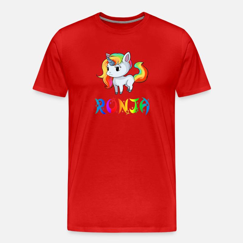 Ronja Einhorn - Männer Premium Bio T-Shirt - Rot