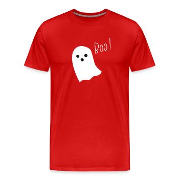 Gespenst boo - Männer Premium Bio T-Shirt - Rot - Vorne - Damien (186cm)