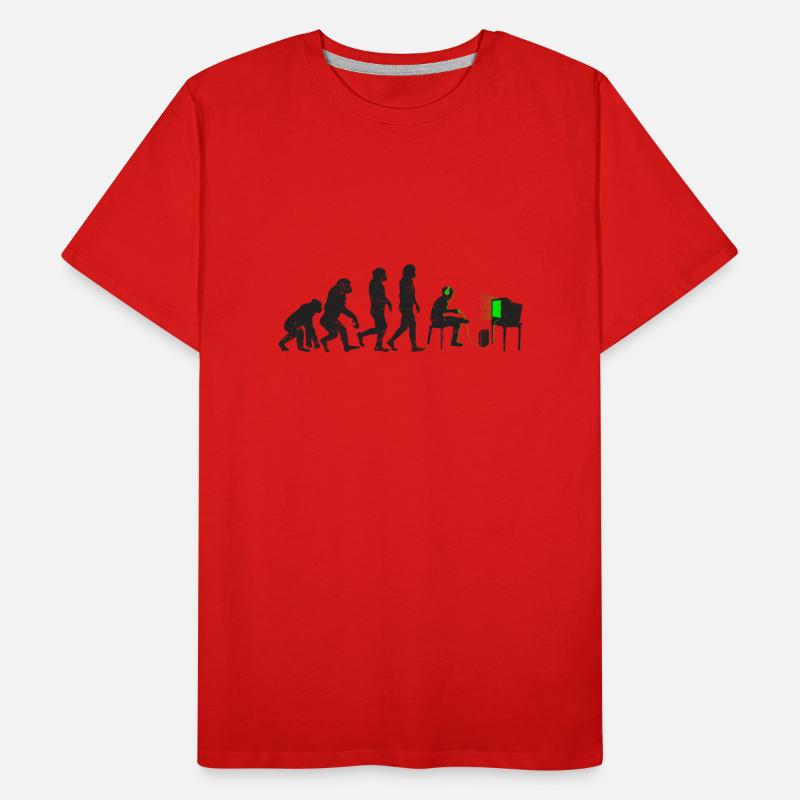 Gamer evolution gift player nerd geek noob Men's Premium Organic T-Shirt