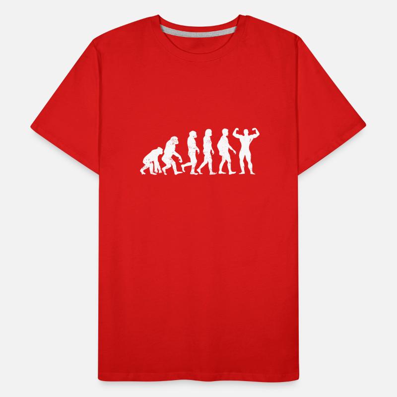 Muskelmann Evolution geschenk bodybuilder maschine Männer Premium Bio T-Shirt