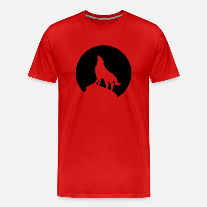 Wolf - Männer Premium Bio T-Shirt - Rot
