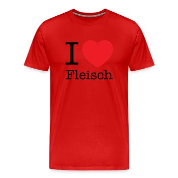 Fleisch - Männer Premium Bio T-Shirt - Rot - Vorne - Damien (186cm)