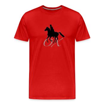 ARABISCHES VOLLBLUT_schwarz - Männer Premium Bio T-Shirt - Rot - Vorne - Damien (186cm)