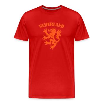 lion T-shirt nederland - cadeau football wm - T-shirt bio Premium Homme - rouge - Devant - Damien (186cm)